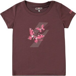 CMP Funkční tričko světle růžová / burgundská červeň / bílá