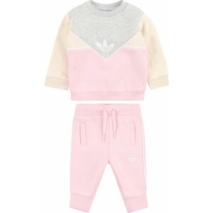 ADIDAS ORIGINALS Joggingová souprava béžová / šedý melír / pink / bílá