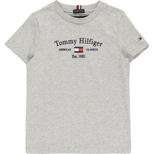 TOMMY HILFIGER Tričko námořnická modř / šedý melír / červená / bílá