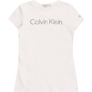 Calvin Klein Jeans Tričko stříbrná / bílá