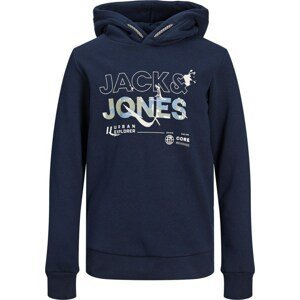 Jack & Jones Junior Mikina modrá / tmavě modrá / zelená / bílá