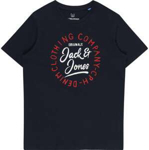 Jack & Jones Junior Tričko 'SIMON' námořnická modř / červená / bílá