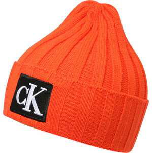 Calvin Klein Jeans Čepice svítivě oranžová / černá / bílá