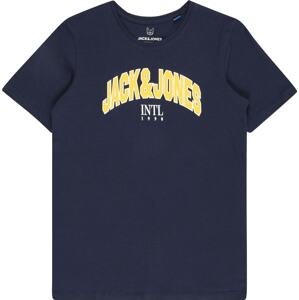 Jack & Jones Junior Tričko námořnická modř / žlutá / bílá