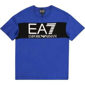 EA7 Emporio Armani Tričko královská modrá / černá / bílá