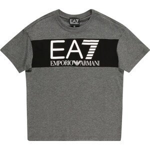 EA7 Emporio Armani Tričko šedý melír / černá / bílá