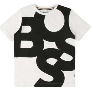 BOSS Kidswear Tričko černá / bílá