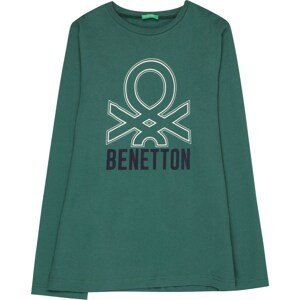 UNITED COLORS OF BENETTON Tričko tmavě zelená / černá / bílá