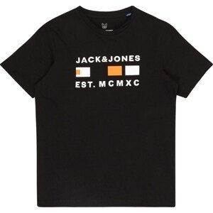 Jack & Jones Junior Tričko 'FREDDIE' oranžová / černá / bílá
