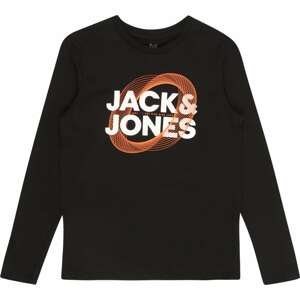 Jack & Jones Junior Tričko 'LUCA' oranžová / černá / bílá