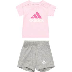 ADIDAS SPORTSWEAR Tepláková souprava šedý melír / růžová / bílá