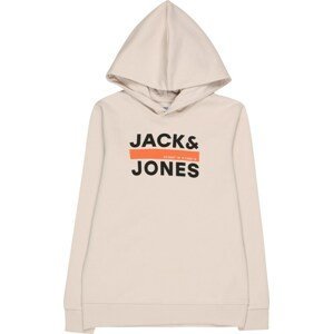 Jack & Jones Junior Mikina 'DAN' champagne / oranžová / černá