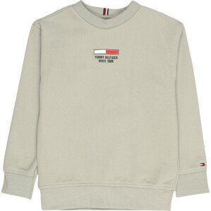 TOMMY HILFIGER Mikina kámen / červená / bílá