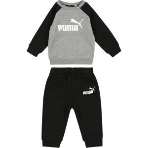 PUMA Joggingová souprava šedá / černá / bílá