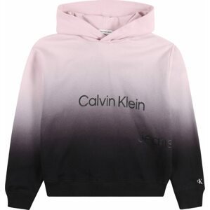 Calvin Klein Jeans Mikina pastelově růžová / černá