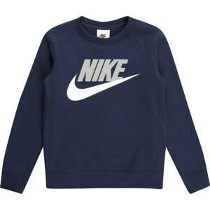 Nike Sportswear Mikina námořnická modř / světle šedá / bílá