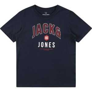 Jack & Jones Junior Tričko 'Thomas' námořnická modř / korálová / krvavě červená / bílá