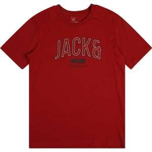 Jack & Jones Junior Tričko 'Thomas' krvavě červená / černá / bílá