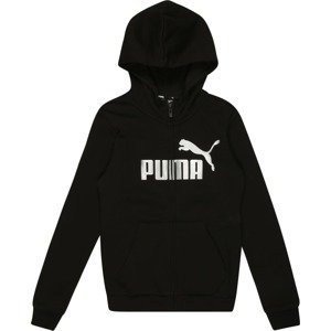 PUMA Mikina černá / bílá