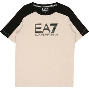 EA7 Emporio Armani Tričko béžová / černá