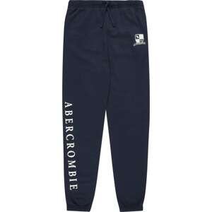 Abercrombie & Fitch Kalhoty námořnická modř / bílá