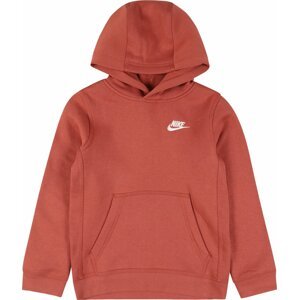 Nike Sportswear Mikina rezavě hnědá / bílá