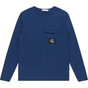 Calvin Klein Jeans Tričko enciánová modrá / černá / bílá