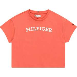 TOMMY HILFIGER Tričko korálová / bílá