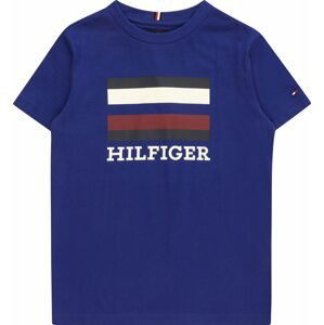 TOMMY HILFIGER Tričko ultramarínová modř / tmavě červená / černá / bílá