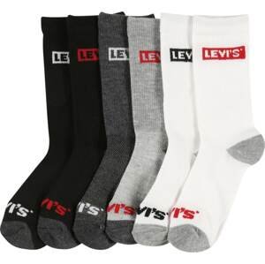 LEVI'S Ponožky šedý melír / červená / černá / bílá