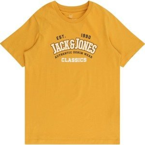 Jack & Jones Junior Tričko hořčicová / černá / bílá