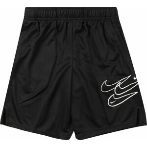 NIKE Sportovní kalhoty černá / bílá