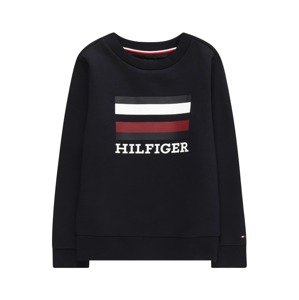 TOMMY HILFIGER Mikina marine modrá / bordó / bílá