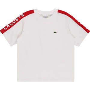 LACOSTE Tričko zelená / červená / offwhite