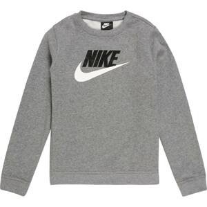 Mikina 'Club Futura' Nike Sportswear šedá / černá / bílá