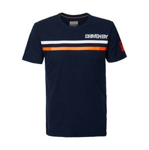 Tričko Petrol Industries marine modrá / oranžová / červená / bílá