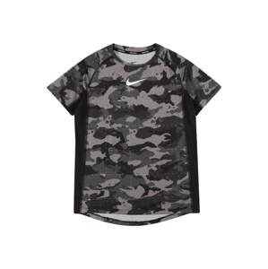 Funkční tričko Nike šedobéžová / tmavě šedá / černá