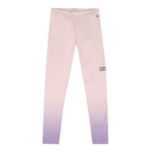 Legíny Calvin Klein Jeans grafitová / světle fialová / růžová