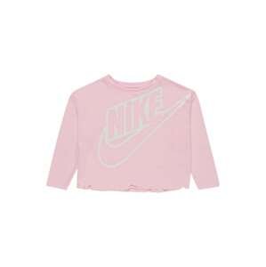 Tričko 'AURA' Nike Sportswear stříbrně šedá / růžová