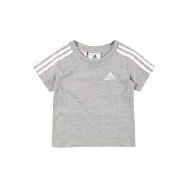 Funkční tričko 'Essentials 3 Stripes' ADIDAS SPORTSWEAR šedý melír / bílá
