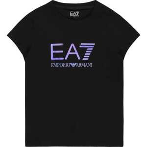 Tričko EA7 Emporio Armani fialová / černá