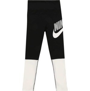 Legíny Nike Sportswear černá / bílá