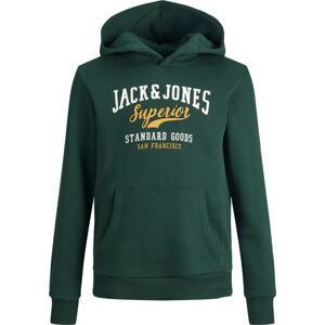 Mikina Jack & Jones Junior limone / smaragdová / bílá