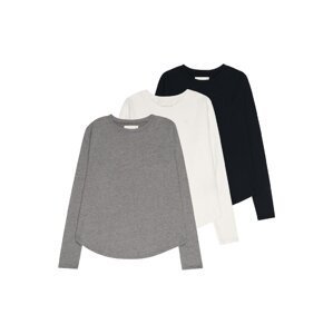 Tričko Abercrombie & Fitch béžová / šedý melír / černá