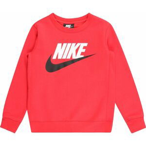 Mikina Nike Sportswear svítivě červená / černá / bílá