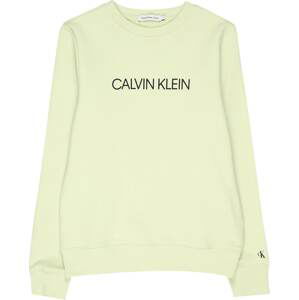 Mikina Calvin Klein Jeans světle zelená / černá