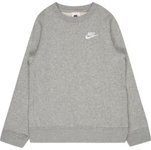 Mikina Nike Sportswear šedý melír / bílá