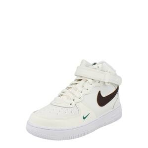 Tenisky 'Force 1' Nike Sportswear krémová / čokoládová / trávově zelená / bílá