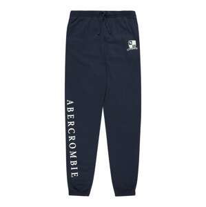 Kalhoty Abercrombie & Fitch námořnická modř / bílá