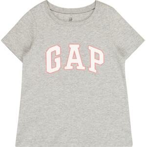Tričko GAP šedý melír / pink / bílá